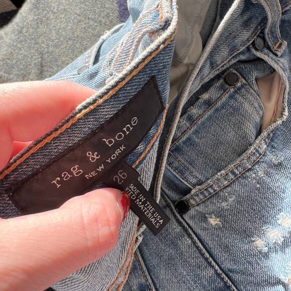 Rag & Bone Ankle Straight Distressed 100% Cotton Denim Jeans - Picture 10 of 11